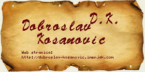 Dobroslav Kosanović vizit kartica
